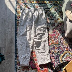 Women’s urban outfitters cargo tan and white pants! Super soft! Never worn